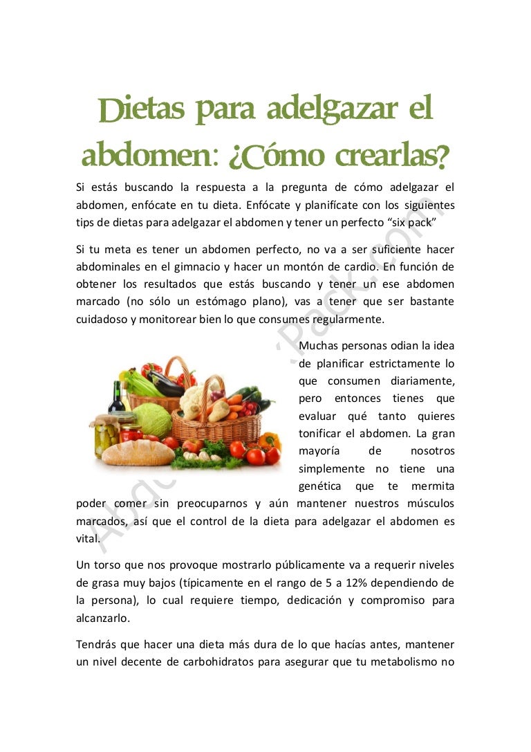 alimentos para tener un abdomen marcado